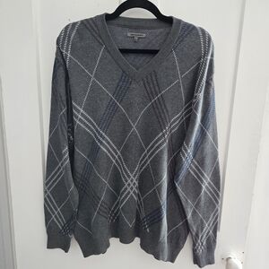 Johnston & Murphy Mens Sweater, Large Classic V-Neck Pullover Pima Cotton Casual